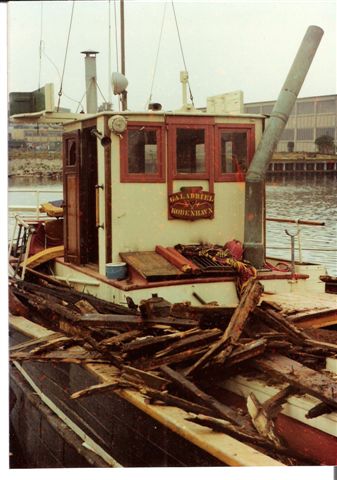 Båden under reparation<br />Eriksen&amp;Grøns skibsværft 1975